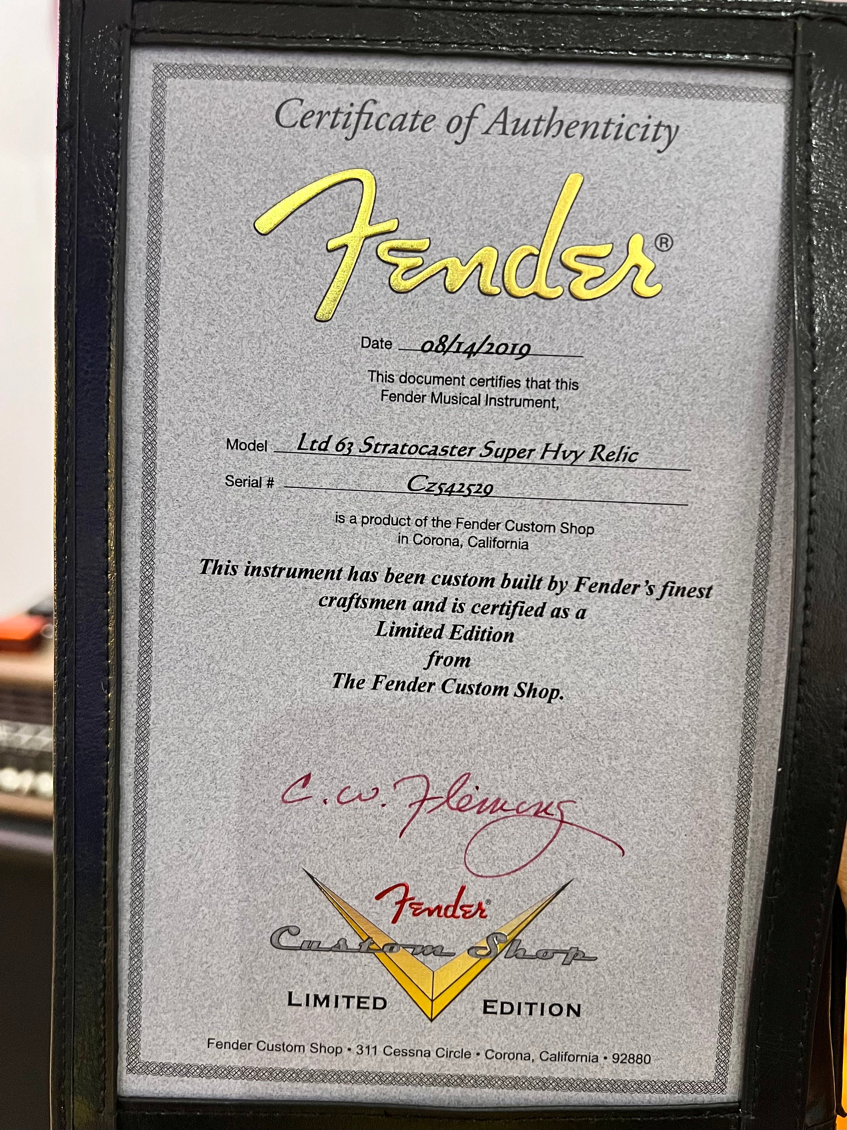 Fender Stratocaster 1963 Limited Edition NAMM 2019 Candy Tangerine Superheavy Relic