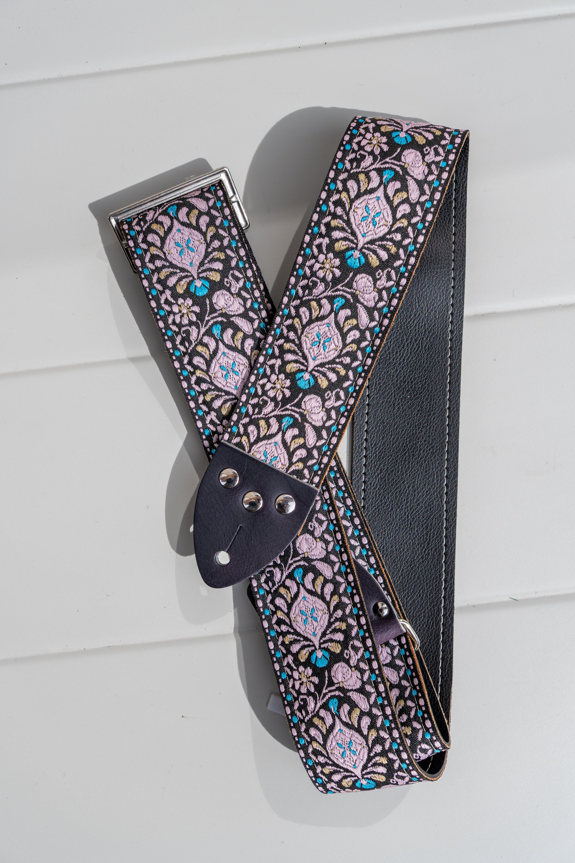 Tom's Vintage Straps - Black 'Peacock' Pasek gitarowy/basowy w stylu hippie