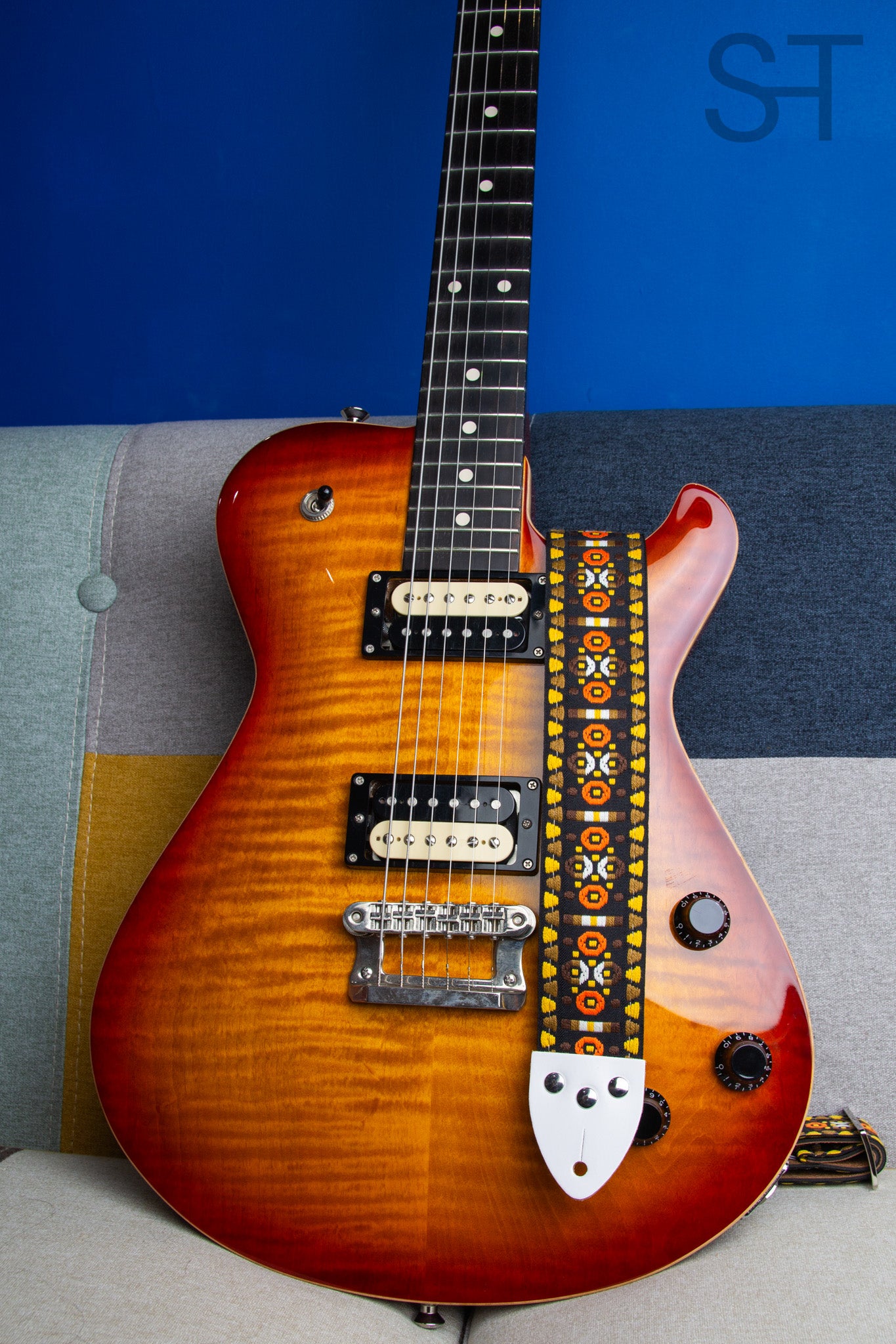 Tom's Vintage Straps - Brown 'Morrey' Guitar/Bass Hippie Strap