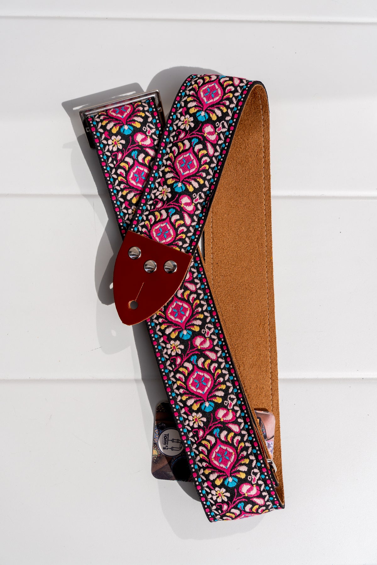 Tom's Vintage Straps - Coral 'Peacock' Pasek gitarowy/basowy w stylu hippie
