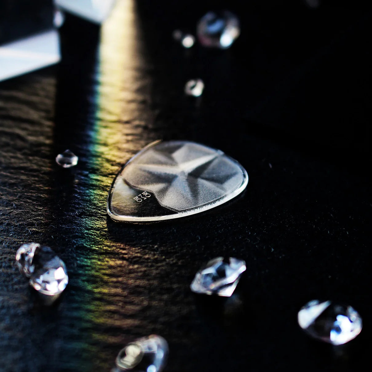 Guitar Pick Set Rombo Crisp Crystalbright (4 Guitar Picks) - 1mm