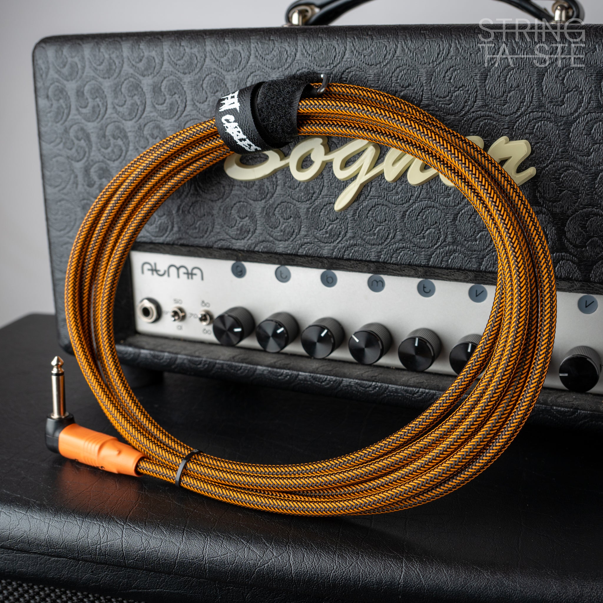 Fat Cables Instrumentenkabel Orange Carbon 3m (gerader/abgewinkelter Klinkenstecker)
