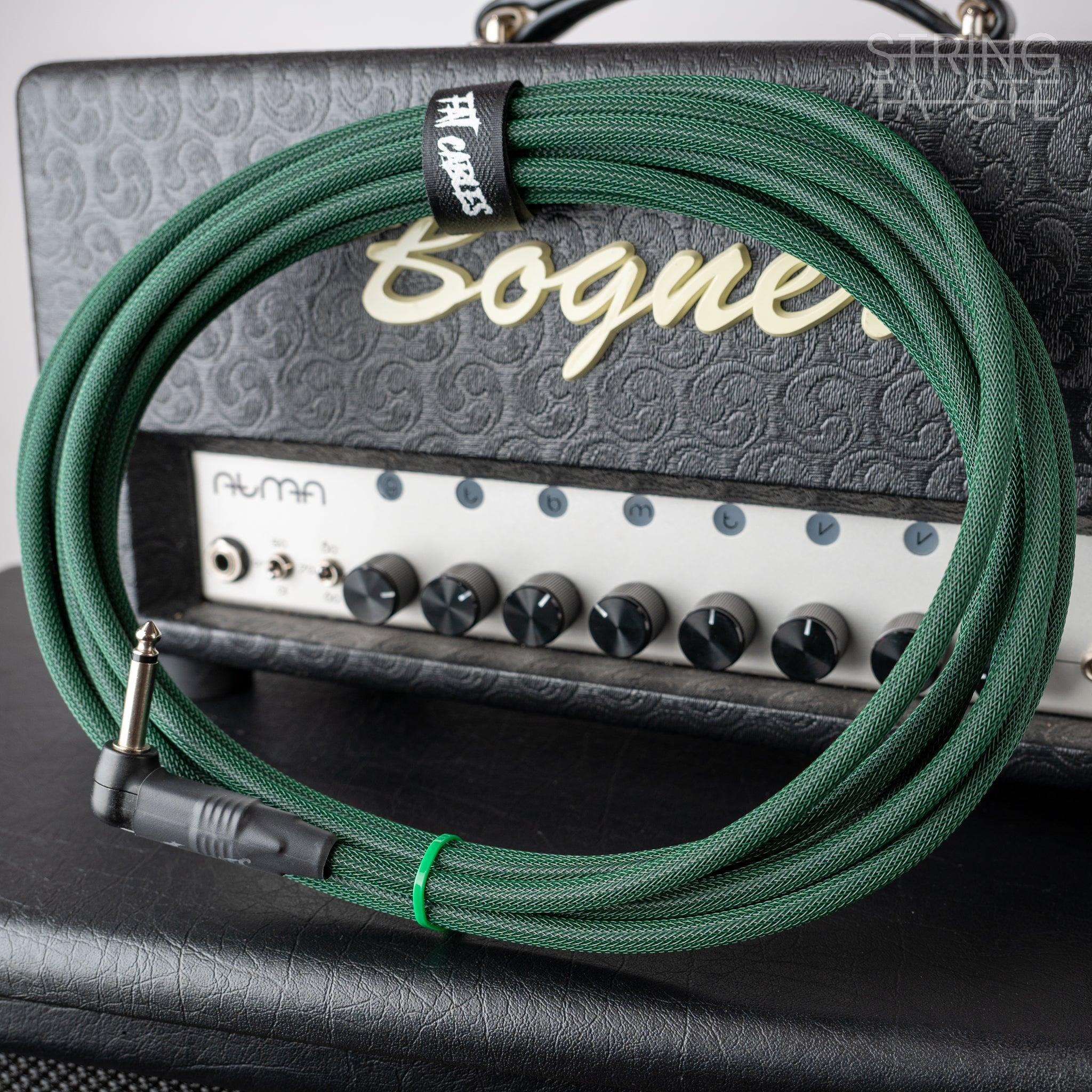 Fat Cables Instrumental cable TX Forest Green 6m (straight/angled jack)