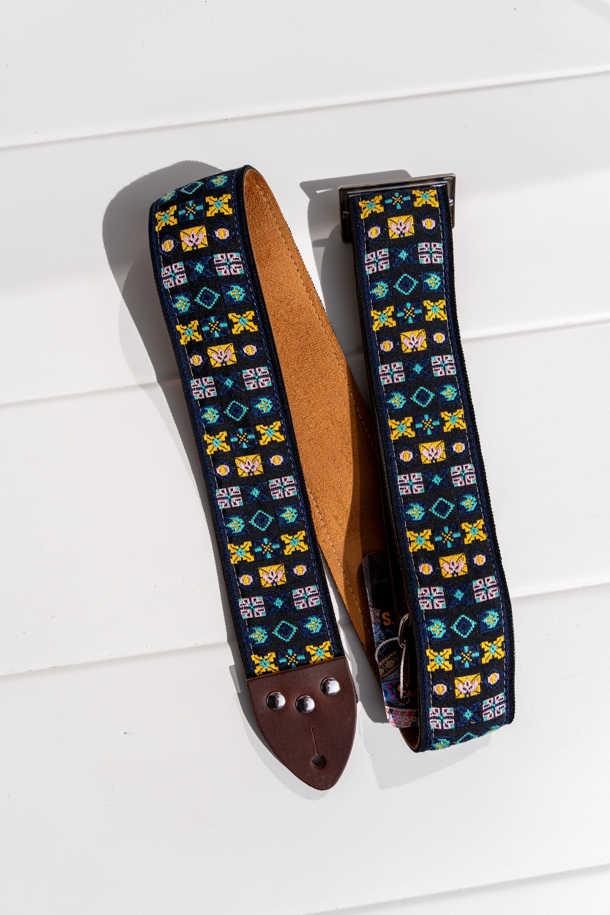 Tom's Vintage Straps - Indigo 'Woodstock' Pasek gitarowy/basowy w stylu hippie