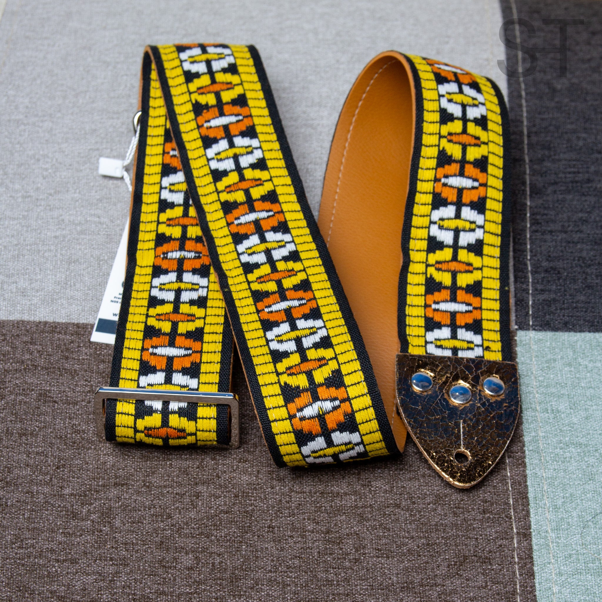Tom's Vintage Straps – Oranger 'UFO' Gitarren-/Bass-Hippie-Gurt