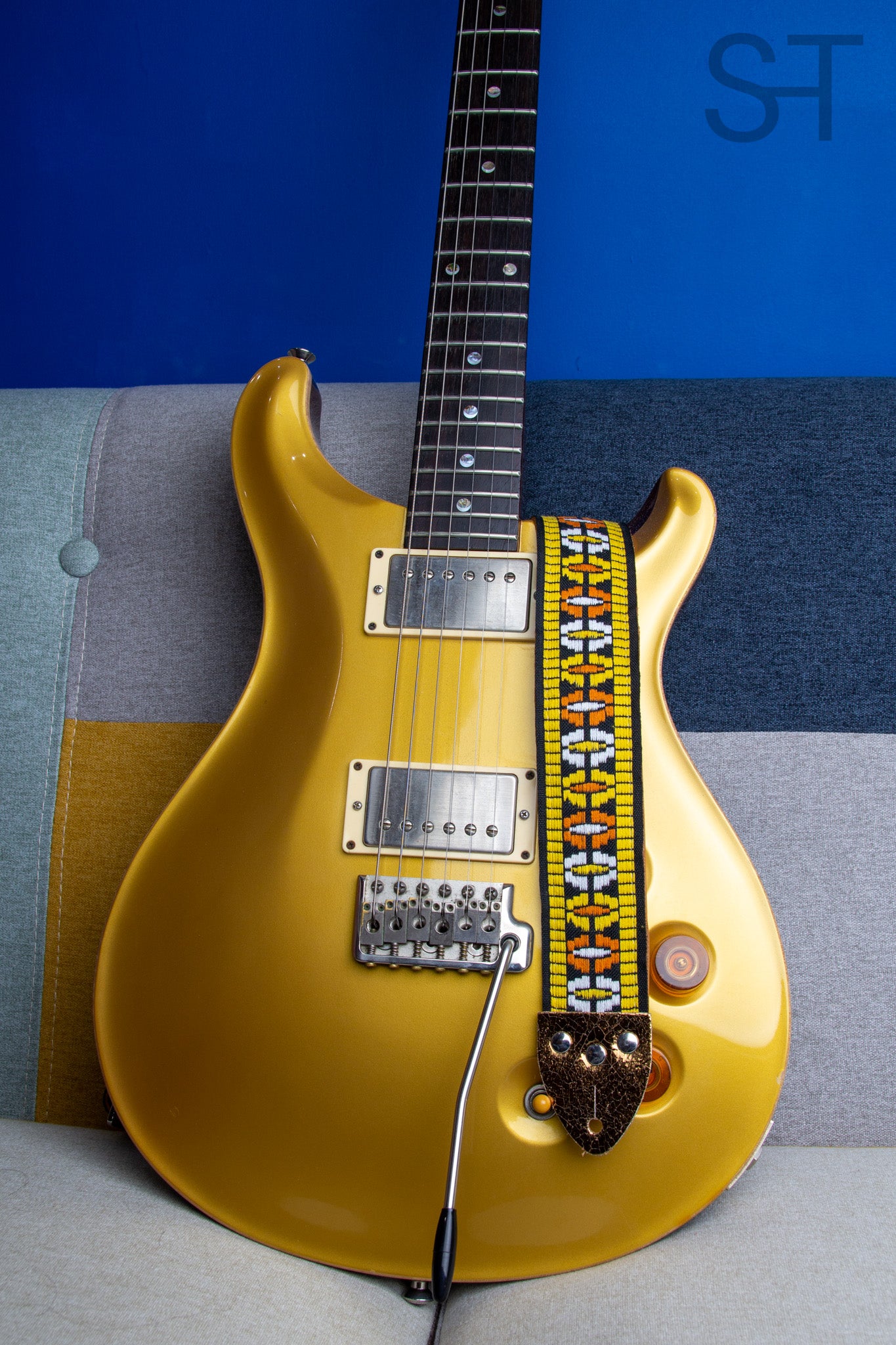 Tom's Vintage Straps – Oranger 'UFO' Gitarren-/Bass-Hippie-Gurt