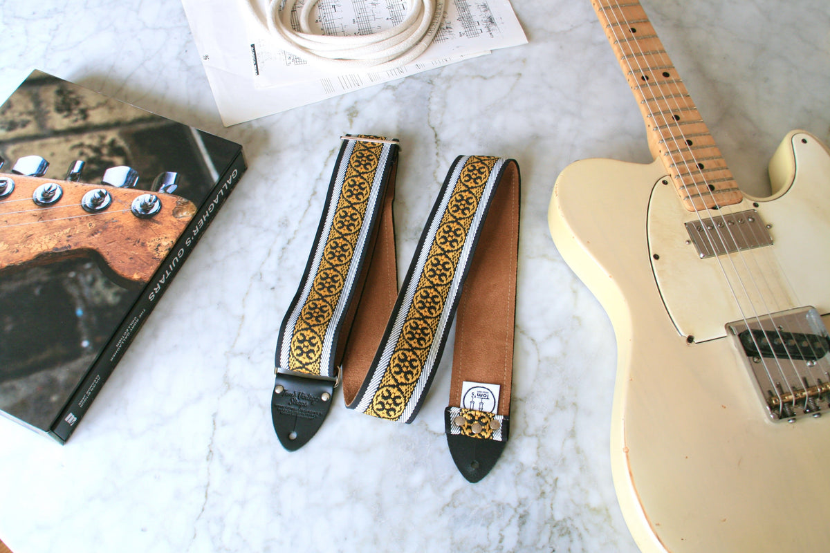 Yellow Ikat Guitar/Bass Hippie Strap