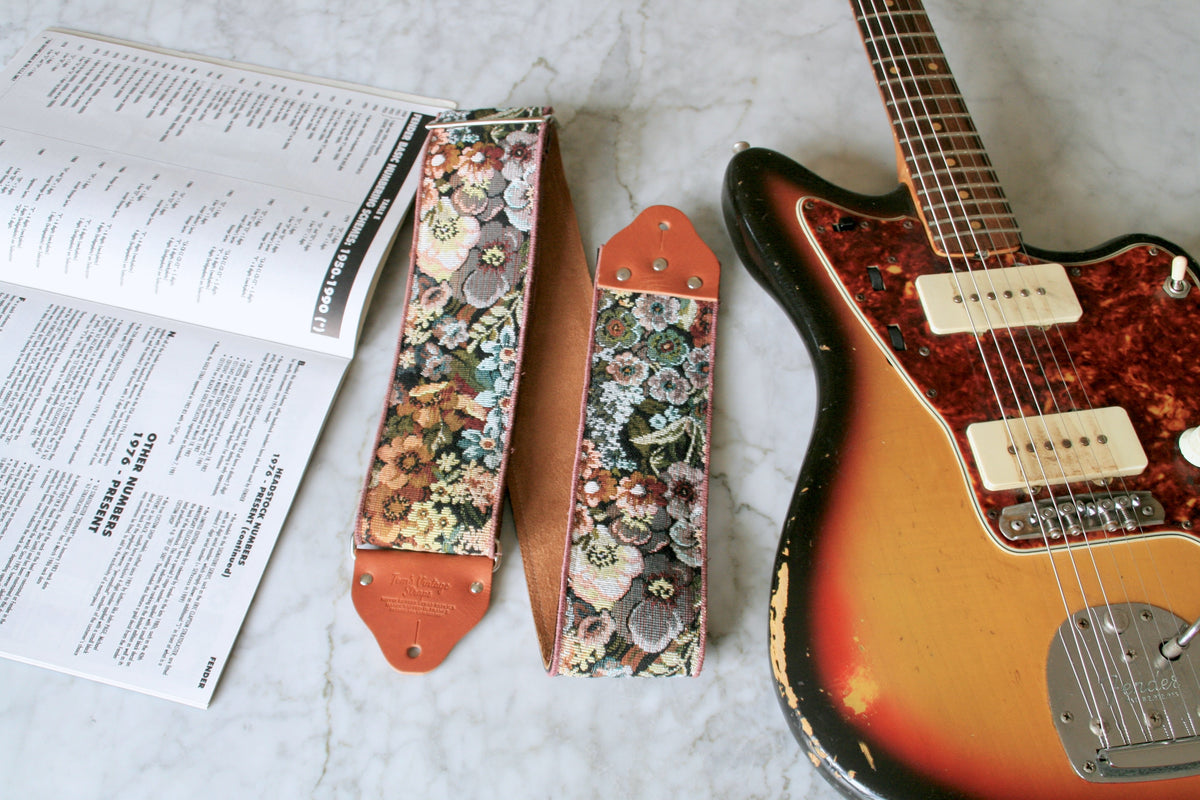 Custom Wide 3 inch Bouquet Tapestry Guitar/Bass Hippie Strap