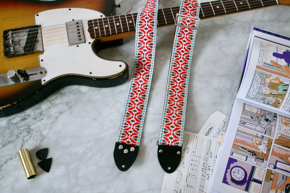 Orange Rhombus Guitar/Bass Hippie Strap
