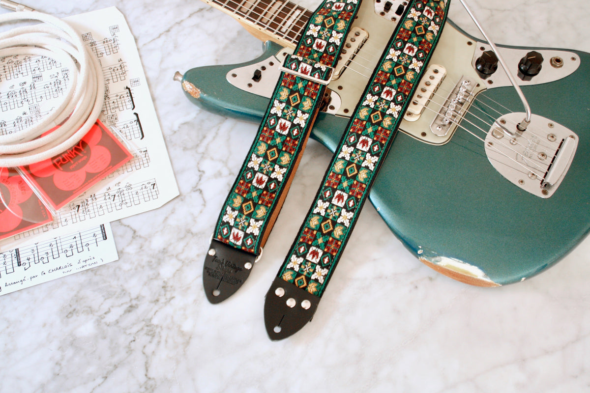 Forest Green Woodstock Guitar/Bass Hippie Strap