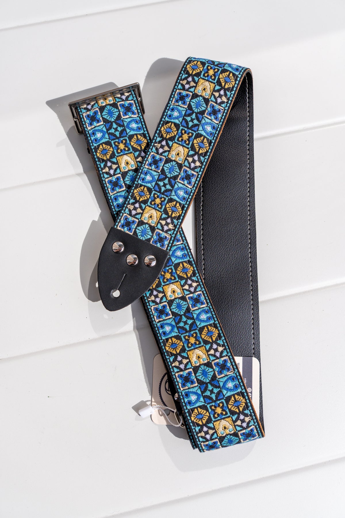 Tom's Vintage Straps - Blue 'Woodstock' Pasek gitarowy/basowy w stylu hippie