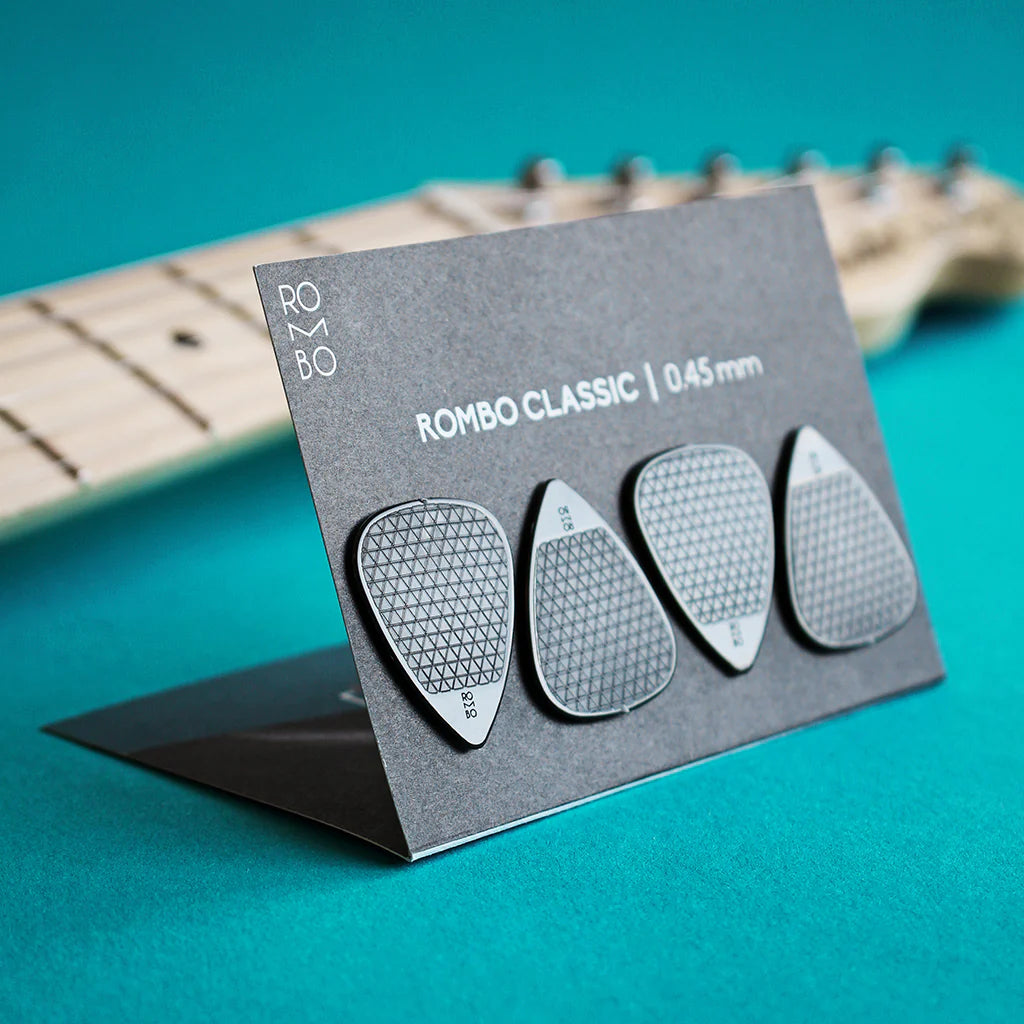 ZESTAW KOSTEK GITAROWYCH ROMBO CLASSIC (4 ZESTAW) - 0,45 MM