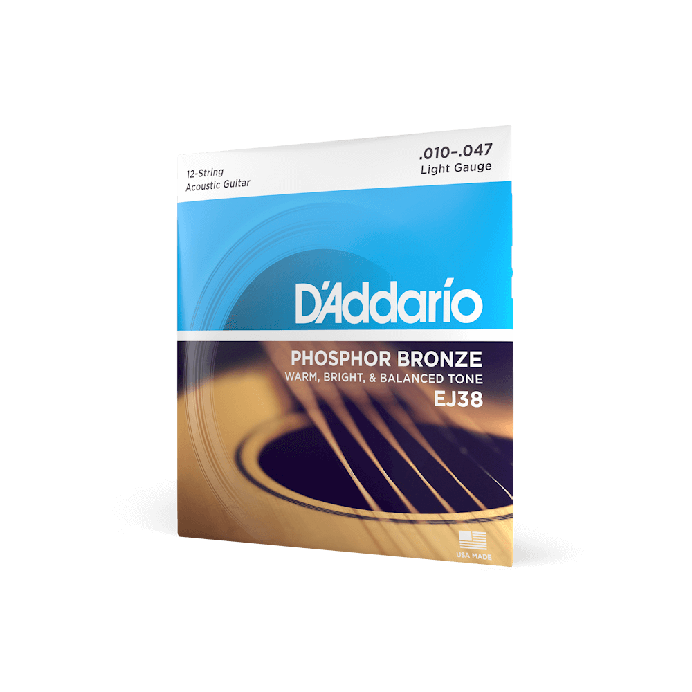 D'Addario EJ38 Phosphor Bronze 12-String Acoustic Guitar Strings 10-47