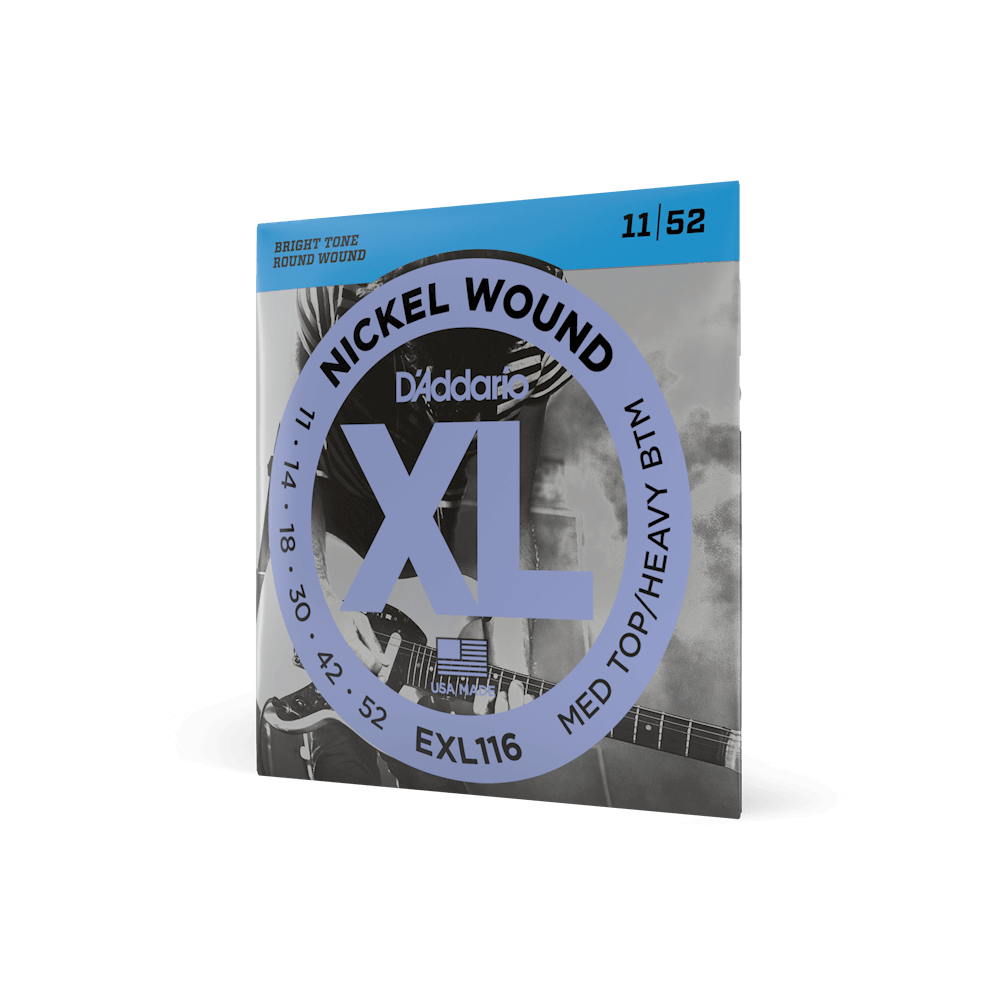D'Addario XL 11-52 Nickel Wound Electric Guitar Strings, Medium/Heavy (EXL116)