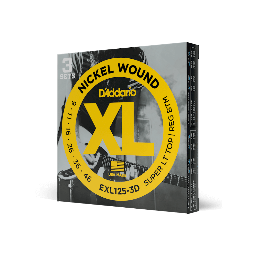 D'Addario EXL125 XL Nickel Wound Electric Guitar Strings 09-46