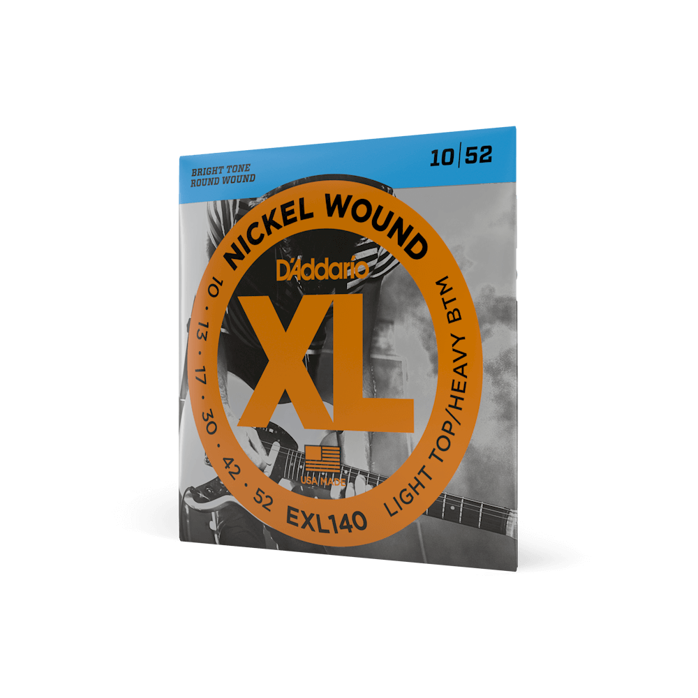 D'Addario XL 10-52 Nickel Wound Electric Guitar Strings, Light Top/Heavy Bottom (EXL140)