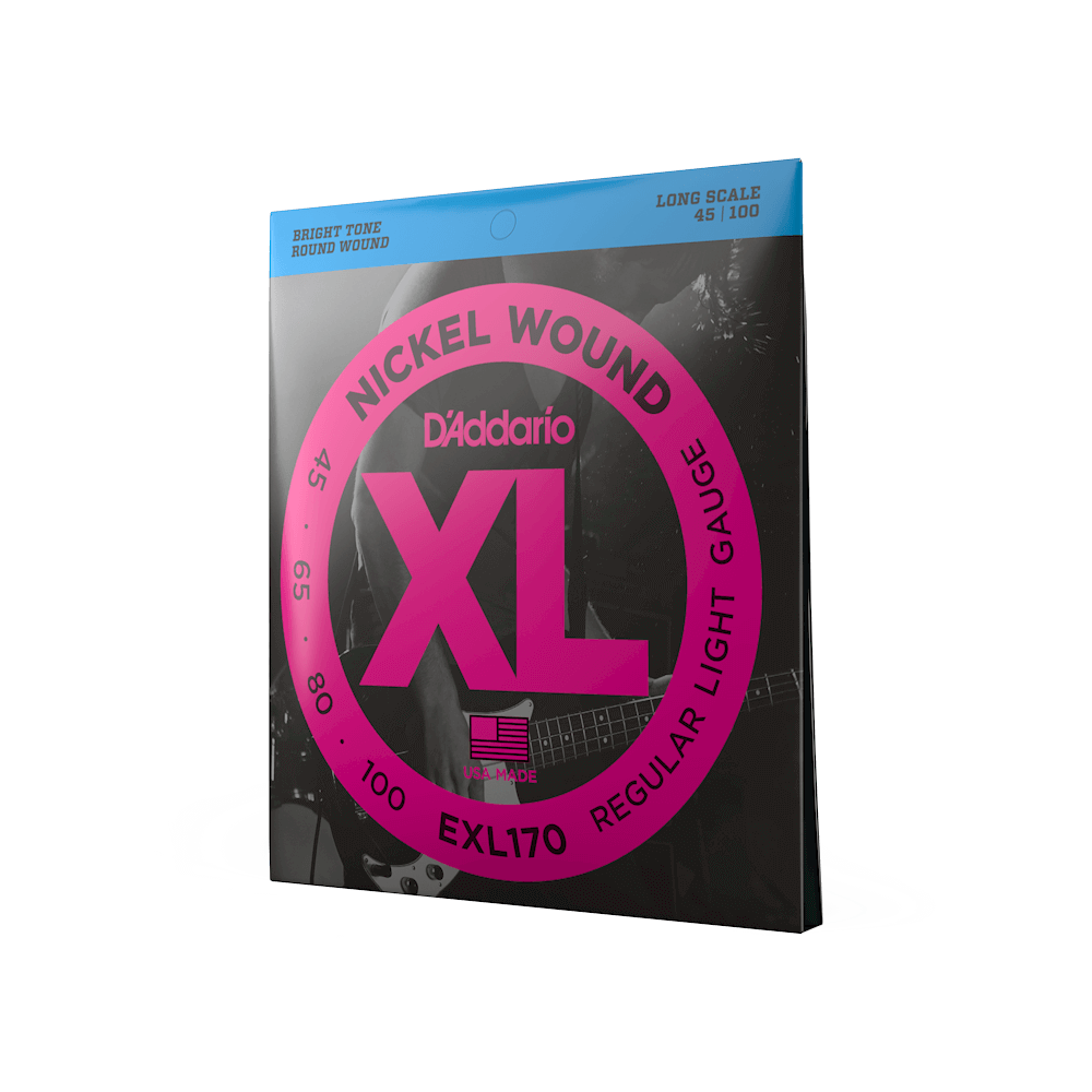 D'Addario XL 45-100 Nickel Wound Bass Guitar Strings, Long Scale (EXL170)