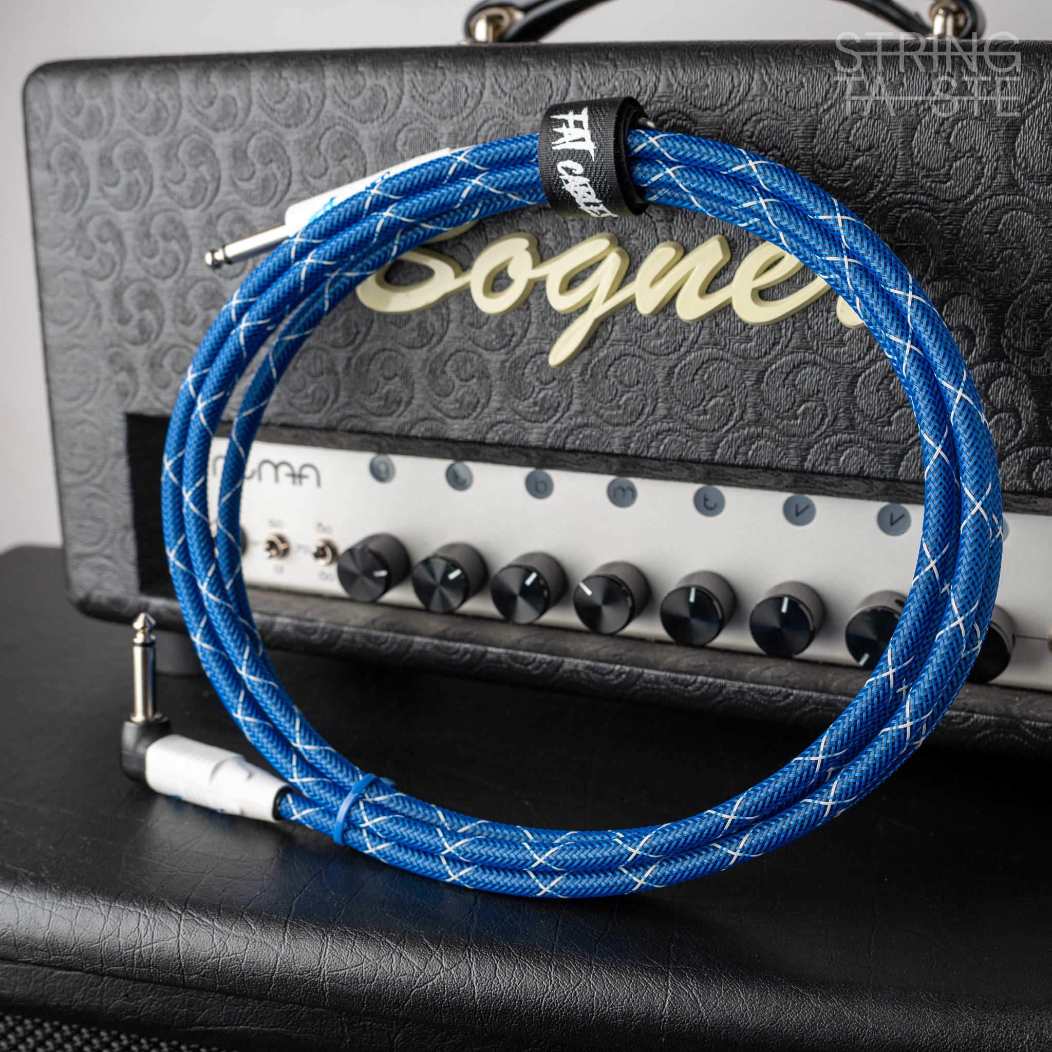 Fat Cables Instrumentenkabel Marineblau 3m (gerade/abgewinkelte Klinkenbuchse)