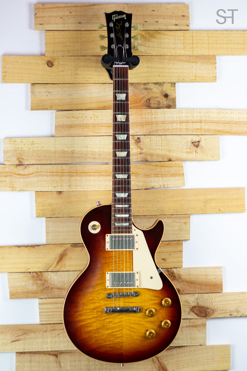 1959 les paul tobacco sunburst Gibson Custom Shop Slash Owned and Toured Reissue Guitar piece mahogany neck with a comfortable 59 rounded Gibson Custom Shop 1959 Les