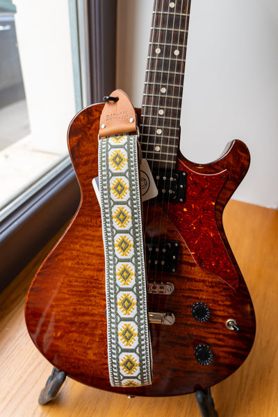 Tom's Vintage Straps - Mustard 'Pillars' Guitar/Bass Hippie Strap
