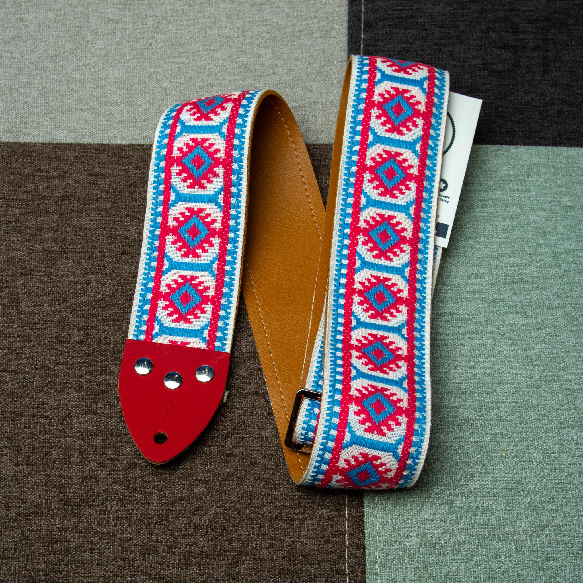 Tom's Vintage Straps - Pastel 'Pillars' Guitar/Bass Hippie Strap