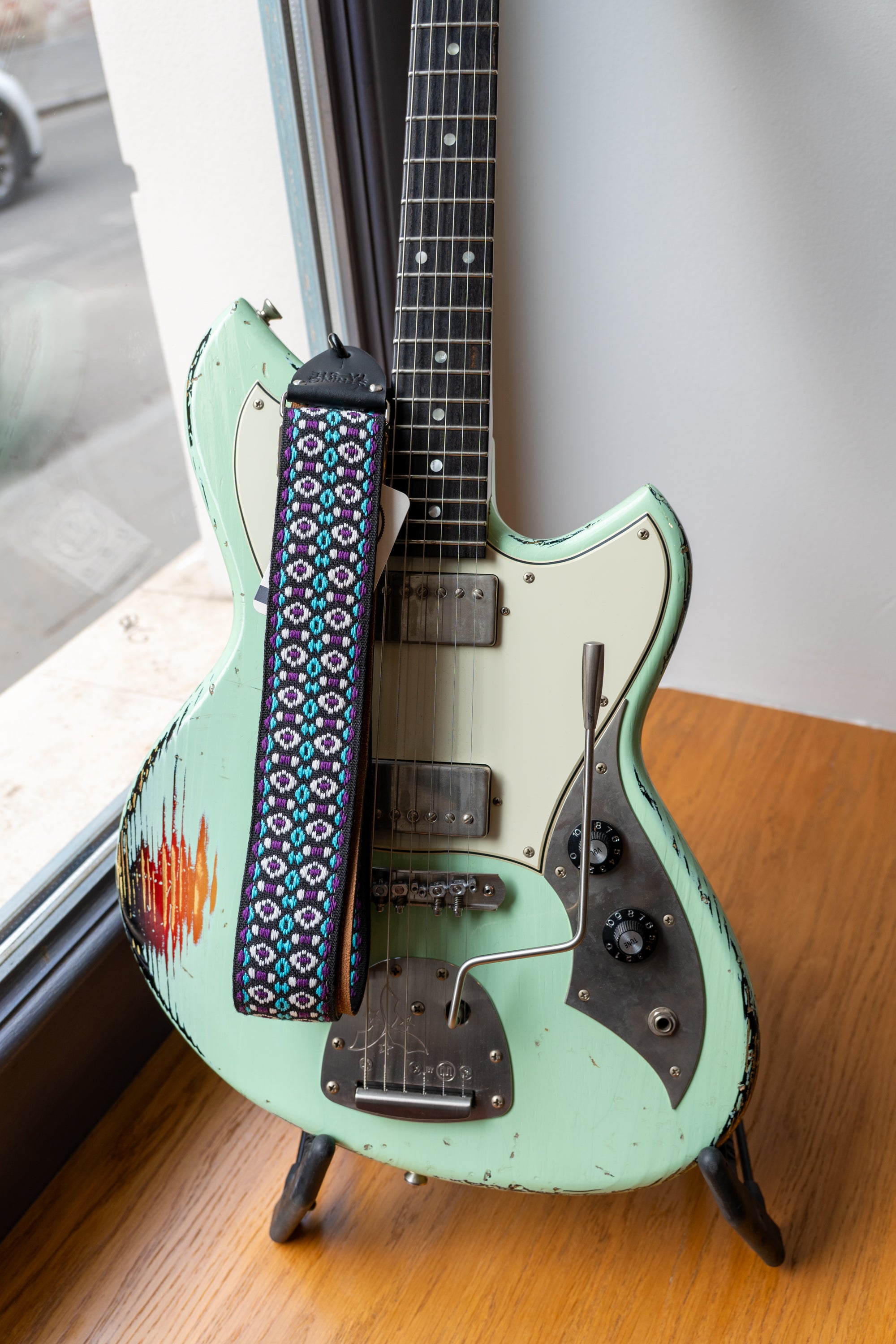 Tom's Vintage Straps - Purple 'Bullseye' Guitar/Bass Hippie Strap