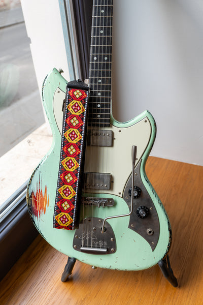 Tom's Vintage Straps - Orange 'Honeycomb' Guitar/Bass Hippie Strap
