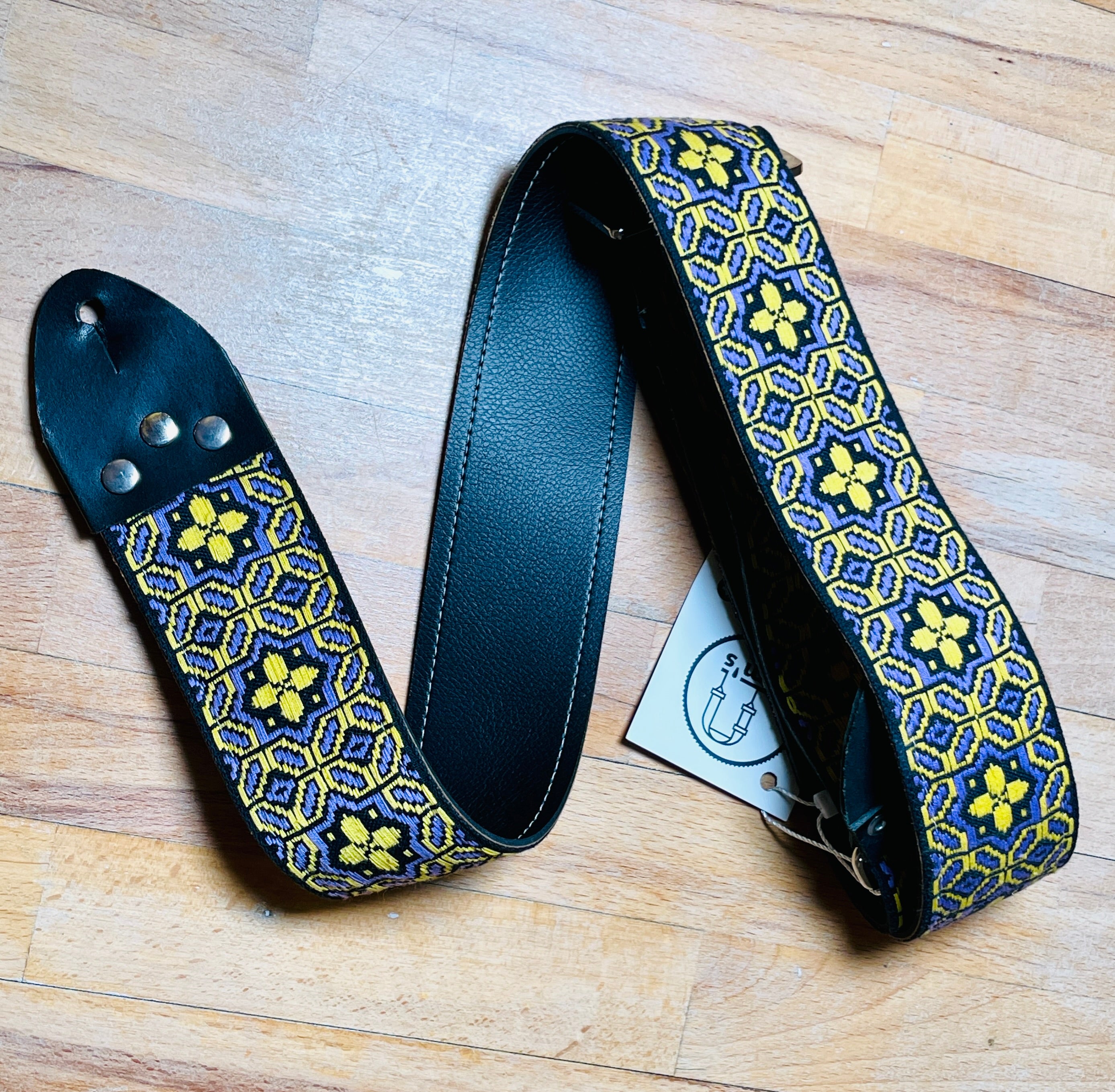 Tom s Vintage Straps Gold Octa star Guitar Bass Hippie Strap